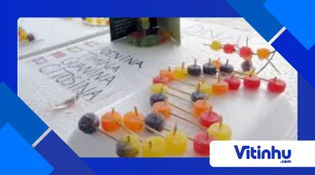 Modelo de DNA com jujubas